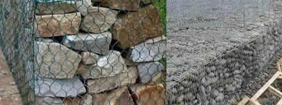 Gabion boxes for leveers or river bank protection construction
